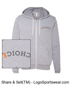 CHOICE/CA Zippered Hoodie - Athletic Heather Design Zoom